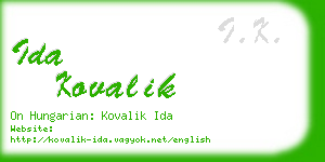 ida kovalik business card